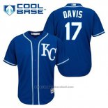 Maglia Baseball Uomo Kansas City Royals Wade Davis 17 Blu Alternato Cool Base