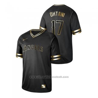 Maglia Baseball Uomo Los Angeles Angels Shohei Ohtani 2019 Golden Edition Nero