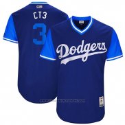 Maglia Baseball Uomo Los Angeles Dodgers 2017 Little League World Series Chris Taylor Blu