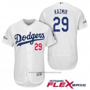 Maglia Baseball Uomo Los Angeles Dodgers 2017 Postseason Scott Kazmir Bianco Flex Base