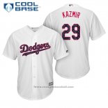 Maglia Baseball Uomo Los Angeles Dodgers 2017 Stelle e Strisce Scott Kazmir Bianco Cool Base