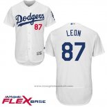 Maglia Baseball Uomo Los Angeles Dodgers 87 Jose De Leon Bianco Flex Base