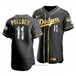 Maglia Baseball Uomo Los Angeles Dodgers A.j. Pollock Black 2020 World Series Champions Golden Limited Autentico