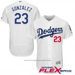 Maglia Baseball Uomo Los Angeles Dodgers Adrian Gonzalez Autentico Collection Flex Base Bianco