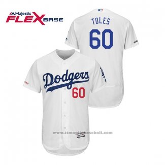 Maglia Baseball Uomo Los Angeles Dodgers Andrew Toles Flex Base Bianco