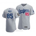 Maglia Baseball Uomo Los Angeles Dodgers Dustin May 2020 Autentico Alternato Grigio