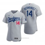 Maglia Baseball Uomo Los Angeles Dodgers Enrique Hernandez Autentico 2020 Alternato Grigio