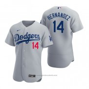 Maglia Baseball Uomo Los Angeles Dodgers Enrique Hernandez Autentico 2020 Alternato Grigio