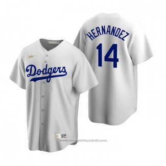 Maglia Baseball Uomo Los Angeles Dodgers Enrique Hernandez Cooperstown Collection Primera Bianco