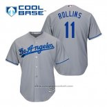 Maglia Baseball Uomo Los Angeles Dodgers Jimmy Rollins 11 Grigio Cool Base