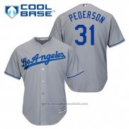 Maglia Baseball Uomo Los Angeles Dodgers Joc Pederson 31 Grigio Cool Base