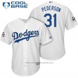 Maglia Baseball Uomo Los Angeles Dodgers Joc Pederson Bianco Cool Base