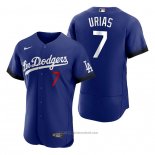 Maglia Baseball Uomo Los Angeles Dodgers Julio Urias 2021 City Connect Autentico Blu