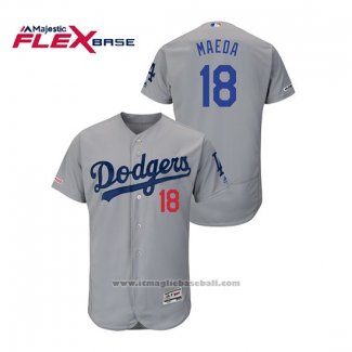 Maglia Baseball Uomo Los Angeles Dodgers Kenta Maeda Flex Base Grigio