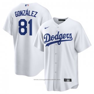 Maglia Baseball Uomo Los Angeles Dodgers Victor Gonzalez Home Replica Bianco