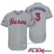 Maglia Baseball Uomo Miami Marlins 2017 Stelle e Strisce Adeiny Hechavarria Grigio Flex Base