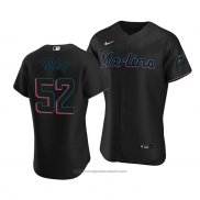 Maglia Baseball Uomo Miami Marlins Anthony Bass Autentico Alternato Nero