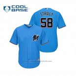 Maglia Baseball Uomo Miami Marlins Dan Straily Cool Base Alternato 2019 Blu