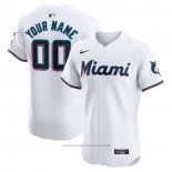 Maglia Baseball Uomo Miami Marlins Home Elite Personalizzate Bianco