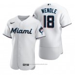 Maglia Baseball Uomo Miami Marlins Joey Wendle Autentico Home Bianco