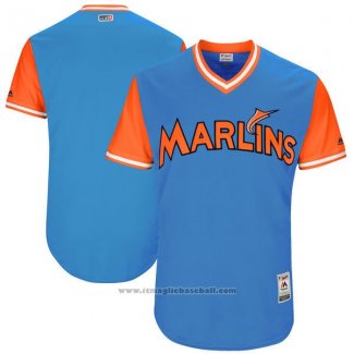 Maglia Baseball Uomo Miami Marlins Players Weekend 2017 Personalizzate Blu