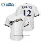 Maglia Baseball Uomo Milwaukee Brewers Aaron Rodgers Cool Base Crossover Bianco