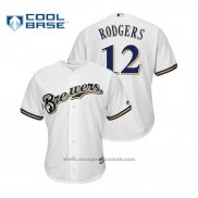 Maglia Baseball Uomo Milwaukee Brewers Aaron Rodgers Cool Base Crossover Bianco