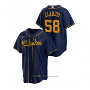 Maglia Baseball Uomo Milwaukee Brewers Alex Claudio Replica Alternato Blu