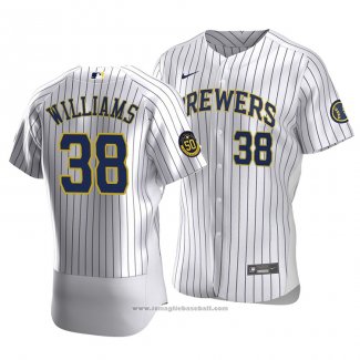 Maglia Baseball Uomo Milwaukee Brewers Devin Williams Autentico Primera Bianco