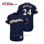 Maglia Baseball Uomo Milwaukee Brewers Jesus Aguilar Flex Base Allenamento Primaverile 2019 Blu