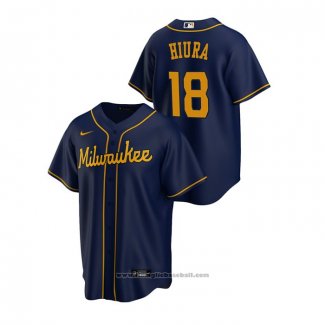 Maglia Baseball Uomo Milwaukee Brewers Keston Hiura Replica Alternato Blu