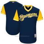 Maglia Baseball Uomo Milwaukee Brewers Players Weekend 2017 Personalizzate Blu