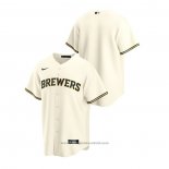 Maglia Baseball Uomo Milwaukee Brewers Replica Home Crema