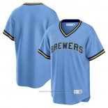 Maglia Baseball Uomo Milwaukee Brewers Road Cooperstown Collection Blu