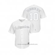 Maglia Baseball Uomo Milwaukee Brewers Yasmani Grandal 2019 Players Weekend Replica Bianco