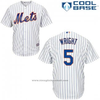 Maglia Baseball Uomo New York Mets 5 David Wright Bianco Cool Base