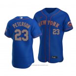 Maglia Baseball Uomo New York Mets David Peterson Autentico Alternato Blu