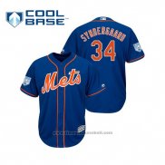 Maglia Baseball Uomo New York Mets Noah Syndergaard 34 Alternato Home Cool Base Blu