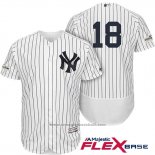 Maglia Baseball Uomo New York Yankees 2017 Postseason Didi Gregorius Bianco Flex Base