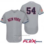 Maglia Baseball Uomo New York Yankees 2017 Stelle e Strisce Aroldis Chapman Grigio Flex Base