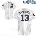 Maglia Baseball Uomo New York Yankees Alex Rodriguez 13 Bianco Gms The Boss Cool Base