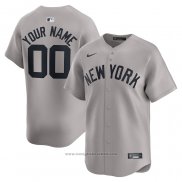 Maglia Baseball Uomo New York Yankees Away Limited Personalizzate Grigio