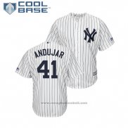 Maglia Baseball Uomo New York Yankees Miguel Andujar Cool Base Home Replica Bianco