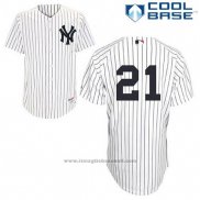 Maglia Baseball Uomo New York Yankees Paul O'neill 21 Bianco Cooperstown Cool Base
