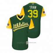 Maglia Baseball Uomo Oakland Athletics Blake Treinen 2018 LLWS Players Weekend Train Verde