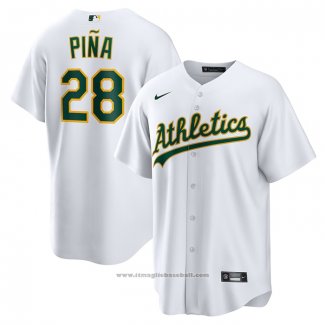 Maglia Baseball Uomo Oakland Athletics Manny Pia Home Replica Bianco