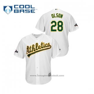 Maglia Baseball Uomo Oakland Athletics Matt Olson 2019 Postseason Cool Base Bianco