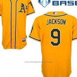 Maglia Baseball Uomo Oakland Athletics Reggie Jackson 9 Or Alternato Cool Base