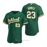 Maglia Baseball Uomo Oakland Athletics Yan Gomes Autentico Alternato Verde