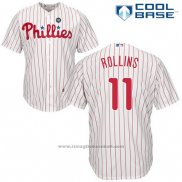 Maglia Baseball Uomo Philadelphia Phillies Jimmy Rollins Bianco Cool Base Giocatore